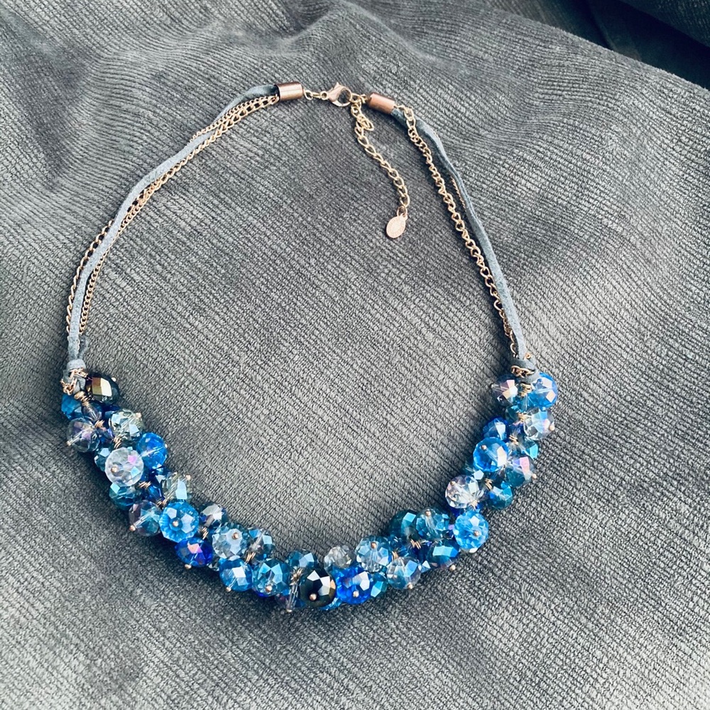Ali Khan Blue Beaded Statement Necklace